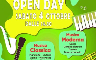 La musica si prova dal vivo: sabato 4 ottobre Open Day