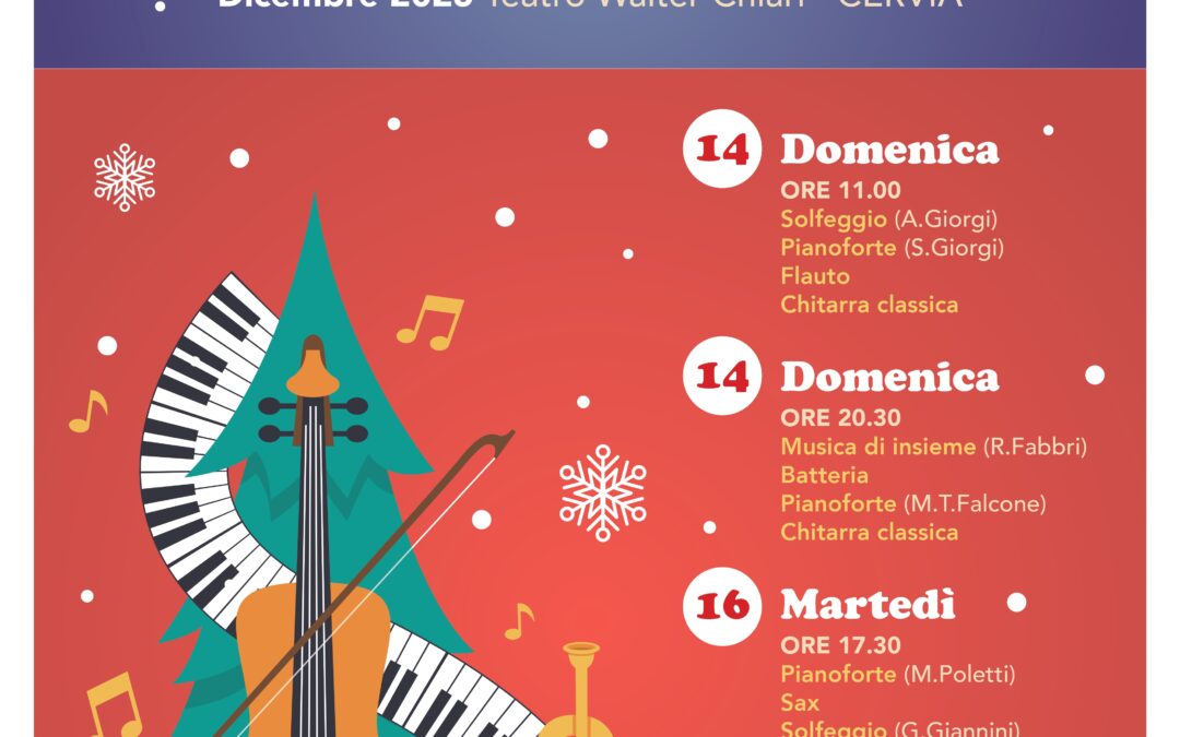 locandina saggi di Natale 2025 -scuola Rossini
